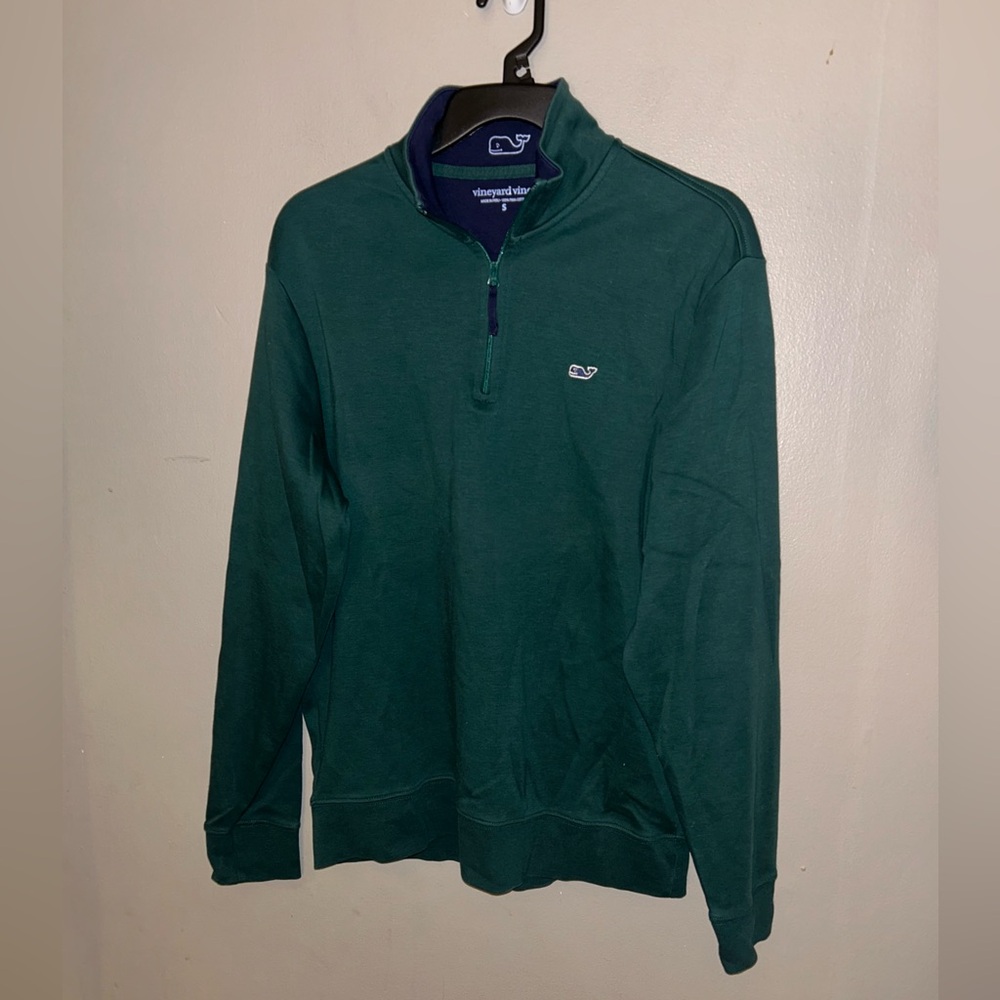 Vineyard Vines 1/4 zip Pullover - green 100% Pima cotton - Picture 2 of 9
